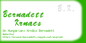 bernadett krnacs business card