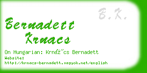 bernadett krnacs business card